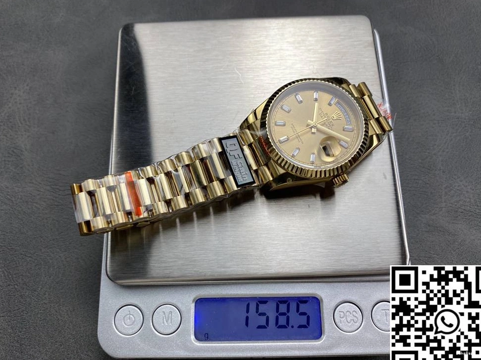 Day 36mm Gold Gold Tungsten Dial Steel Rolex Factory Date Yellow QF M128238-0045 v5 0516